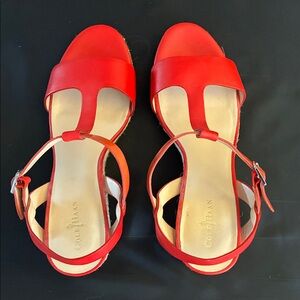 Cole Haan Women's Bold Red & Orange Wedge Heel Sandals